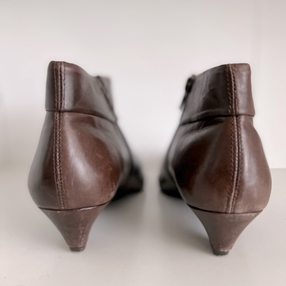 Luichininy Dale Brown Vintage Leather Pointy Toe Ankle Booties Size 7 - Picture 4 of 8